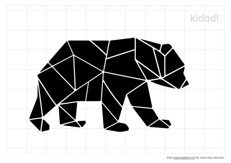 Geometric Art Bear Stencils