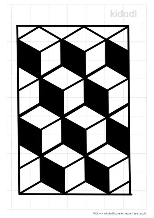 Geometry Cube Pattern Stencils