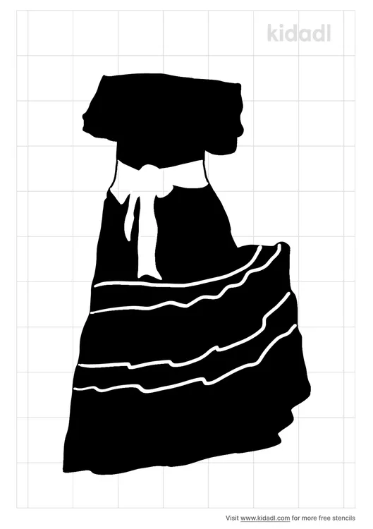 Girl Mexican Dress Stencils