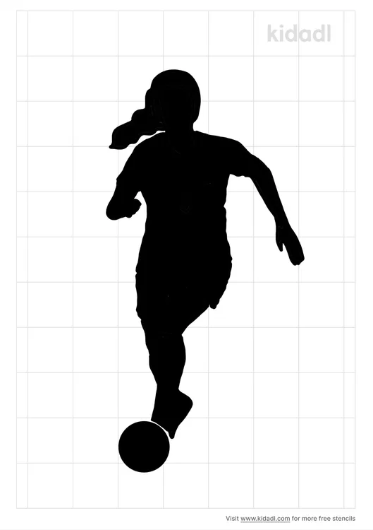 Girl Soccer Player Stencils