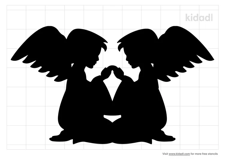 Girl Twin Angel Stencils