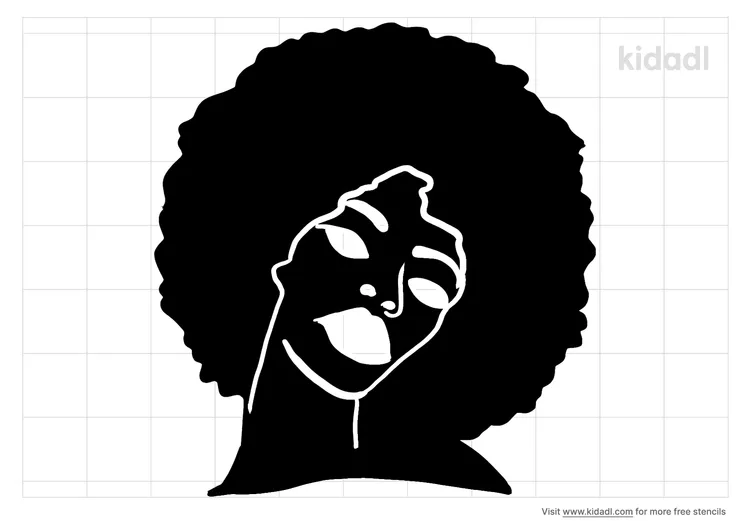 Girl With Afro Stencils