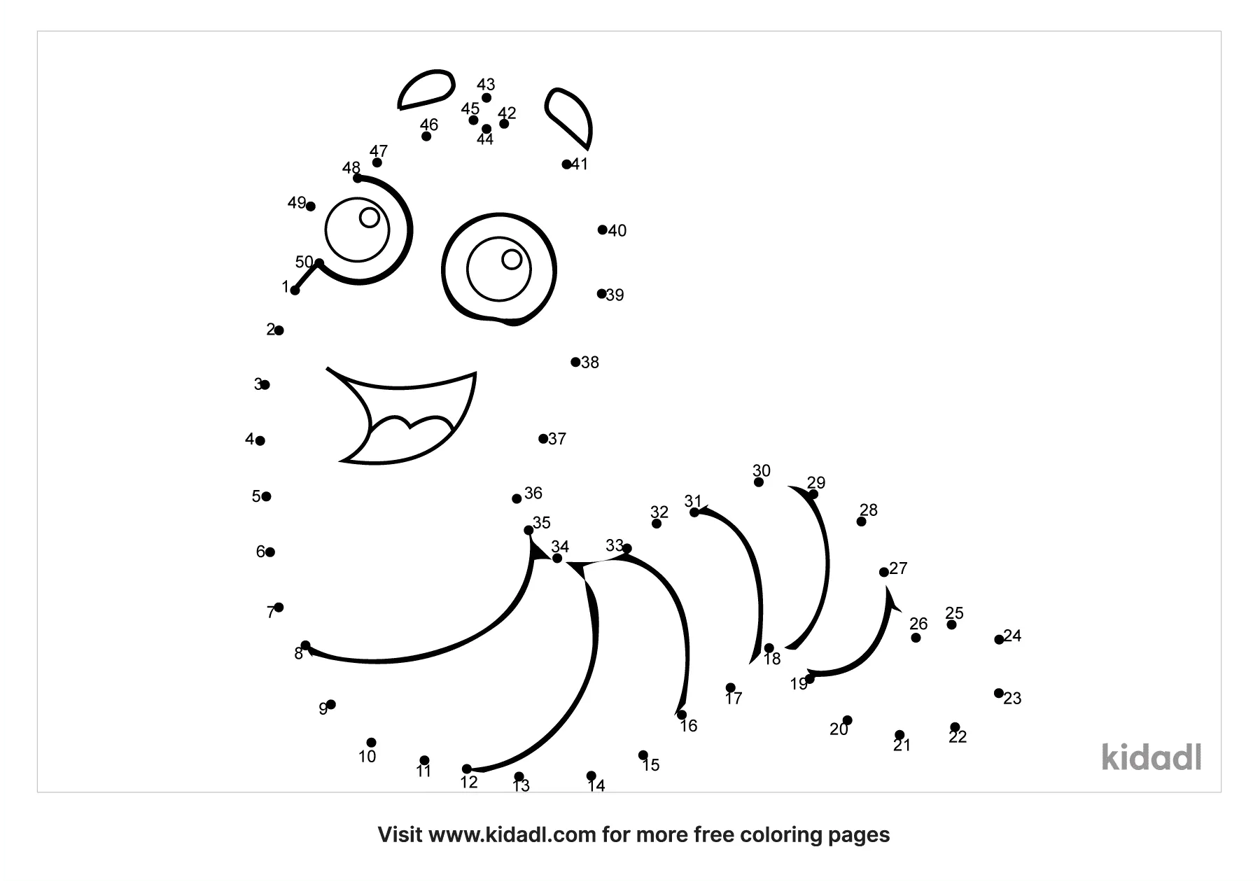 Free Bug Easy 1 Dot To Dot Printables For Kids Kidadl