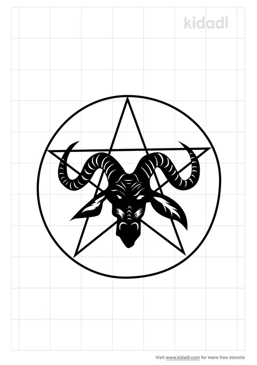 Goat Skull Pentagram Stencils