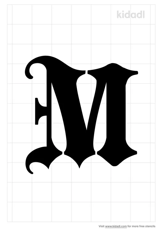 Gothic M Letter Stencils