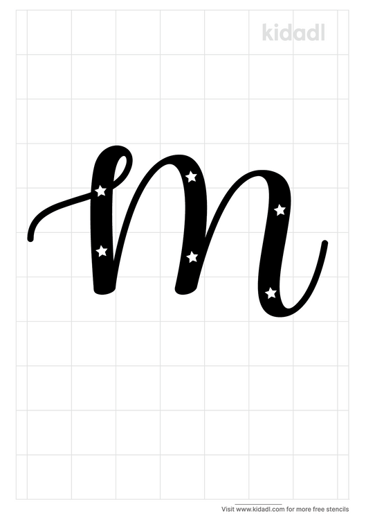 Graffiti Letter M Stencil Printable