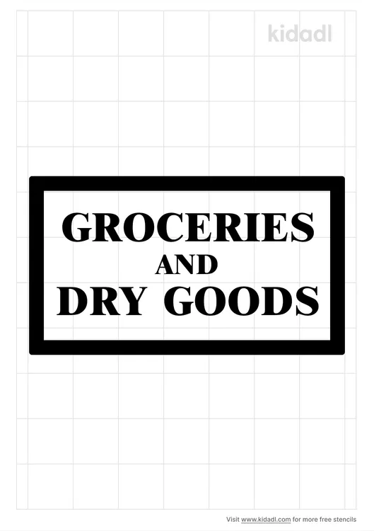 Groceries And Dry Goods Stencils