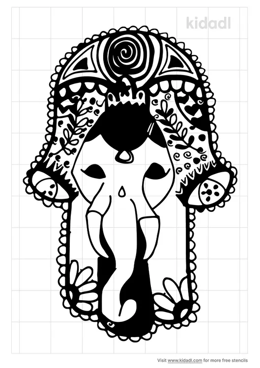 Hamsa Elephant Stencils