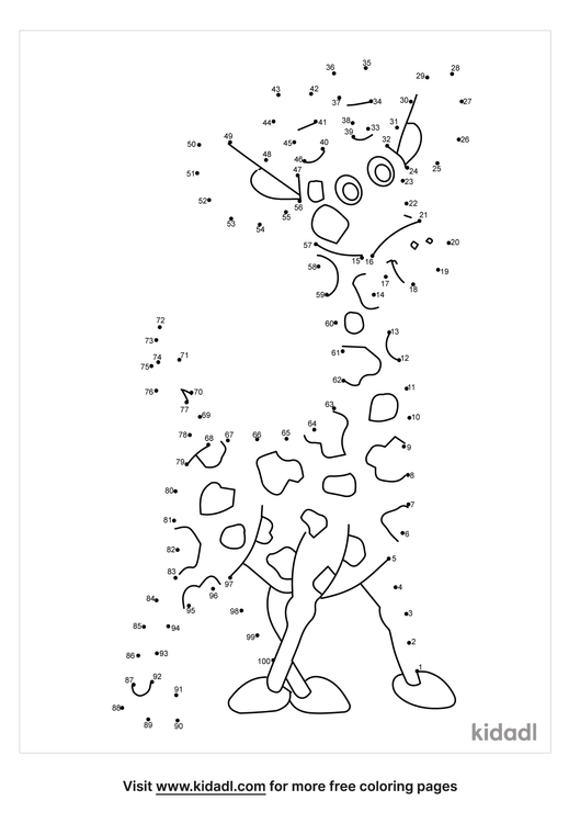 Free Animals Starting With G Hard 1 100 Dot To Dot Printables For Kids Kidadl