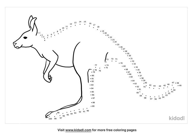 Free Australian Animals Hard 1 100 Dot To Dot Printables For Kids Kidadl