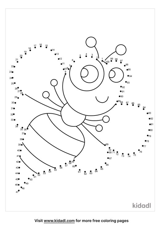 Free Bee Hard 1 100 Dot To Dot Printables For Kids Kidadl