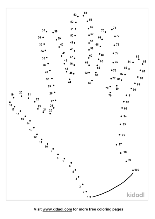 Free Hand Hard 1 100 Dot To Dot Printables For Kids Kidadl