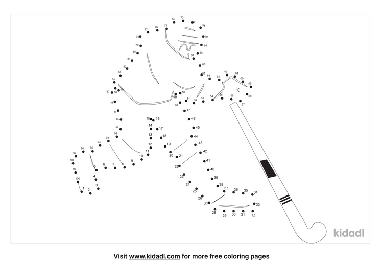 Free Hockey Hard 1 100 Dot To Dot Printables For Kids Kidadl