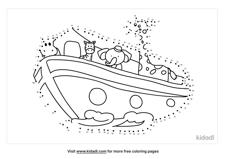 Free Noah S Ark Hard 1 100 Dot To Dot Printables For Kids Kidadl