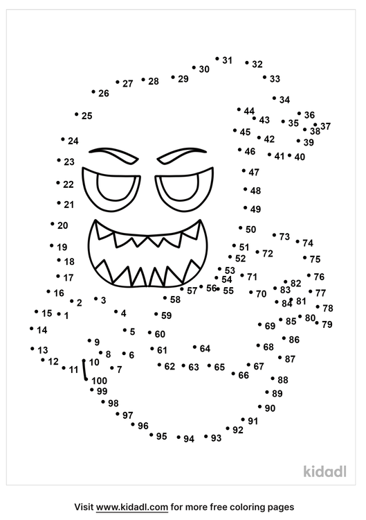 Free Monster Hard 1 100 Dot To Dot Printables For Kids Kidadl