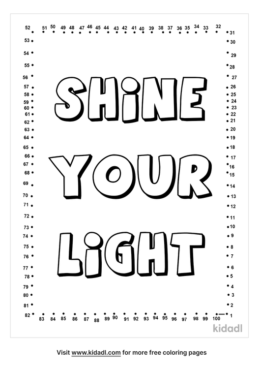 Free Shine Your Light Hard 1 100 Dot To Dot Printables For Kids Kidadl