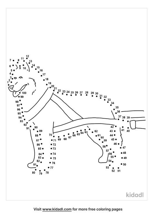 Free Sled Dog Hard 1 100 Dot To Dot Printables For Kids Kidadl