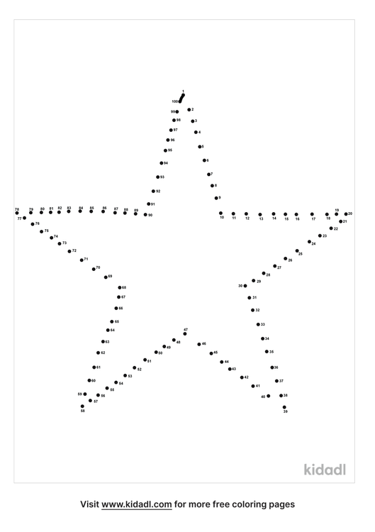 Free Star Hard 1 100 Dot To Dot Printables For Kids Kidadl