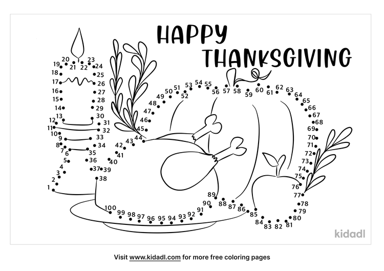 Free Thanksgiving Hard 1 100 Dot To Dot Printables For Kids Kidadl