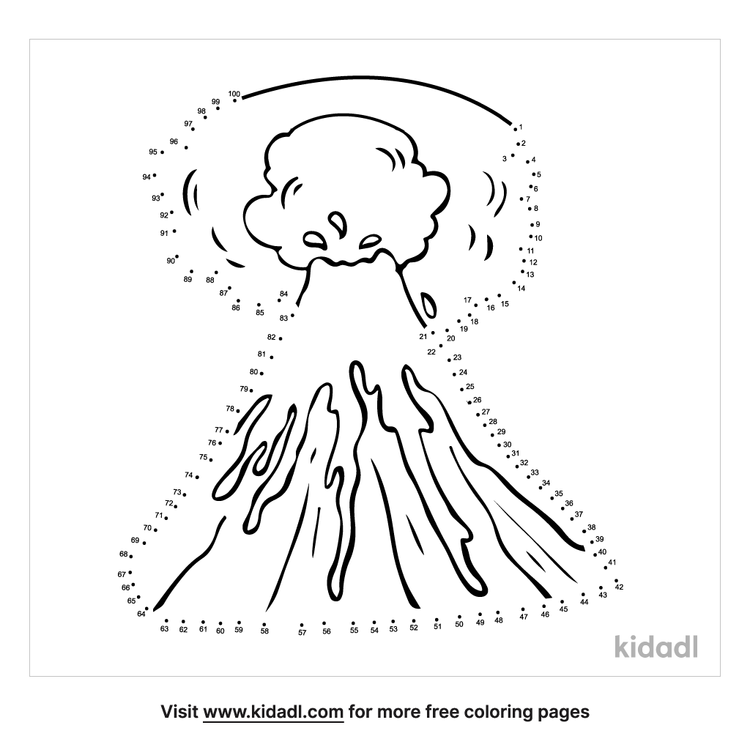 Free Volcano Hard 1 100 Dot To Dot Printables For Kids Kidadl