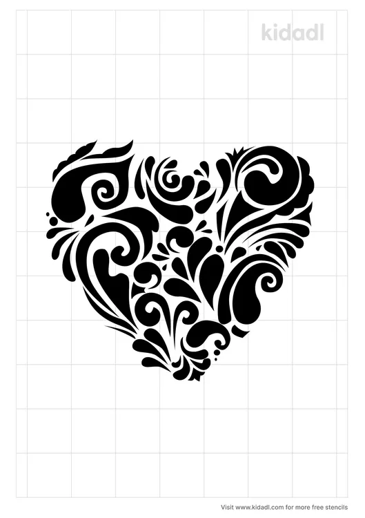 Heart Mandala Stencils