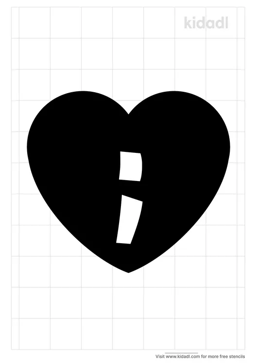 Heart Semicolon Tattoo Stencils