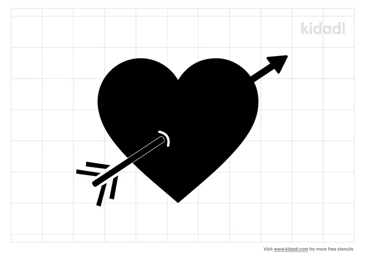 Heart With Arrow Stencils