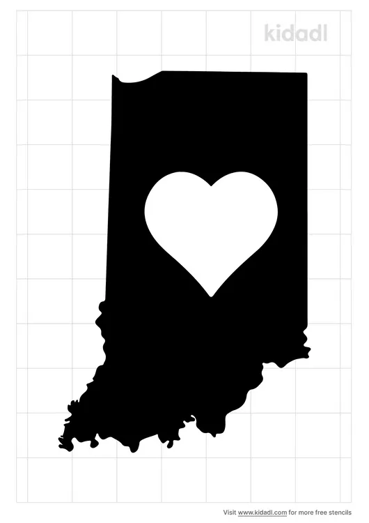 Indiana With Heart Stencils