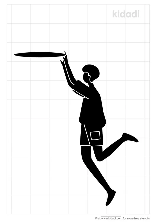 Jumping For Frisbee Stencils