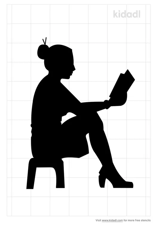 Lady Reading A Book Stencils