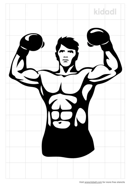Man Boxing Stencils