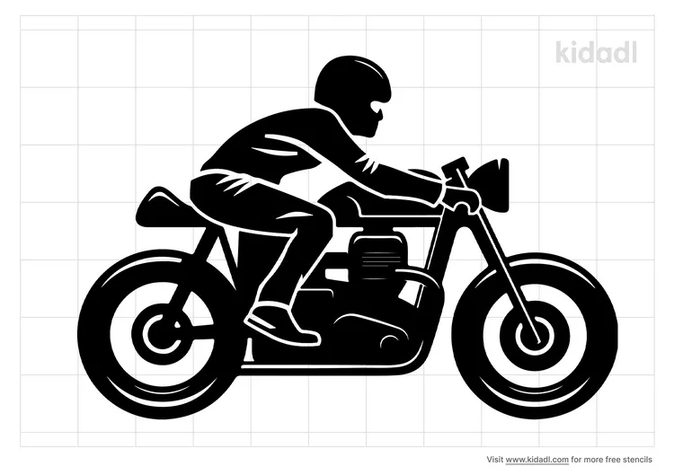 Man On Motorcycle Stencils