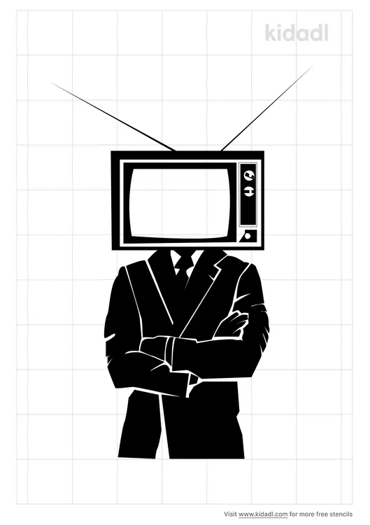 Man With Tv For Head Stencils