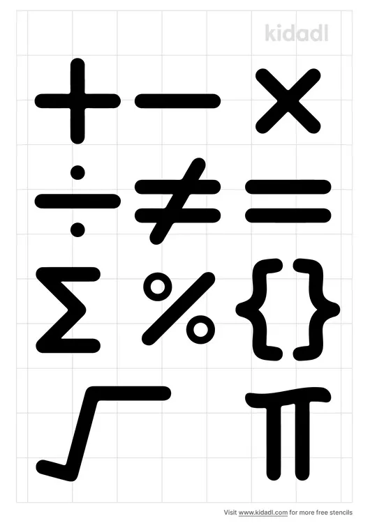 Mathematic Symbol Stencils