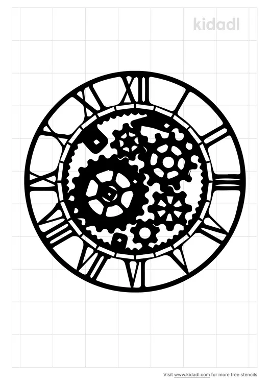 Mechanical Clock Design Stencils