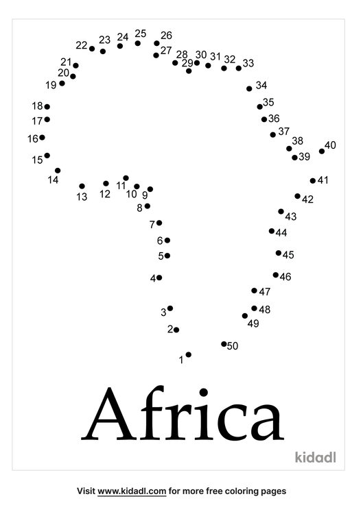 Free Africa Medium 1 50 Dot To Dot Printables For Kids Kidadl