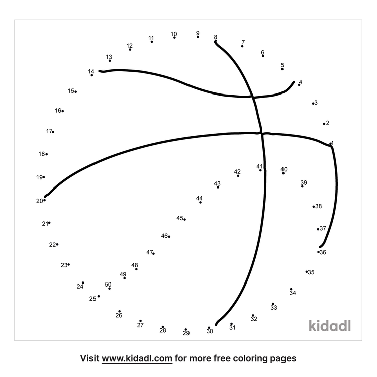 Free Basketball Medium 1 50 Dot To Dot Printables For Kids Kidadl