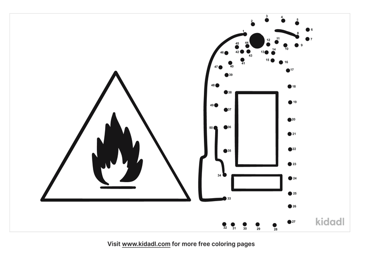 Free Fire Safety Medium 1 50 Dot To Dot Printables For Kids Kidadl