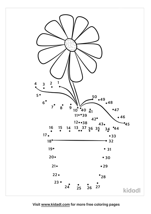 Free Tulip Hard 1 100 Dot To Dot Printables For Kids Kidadl