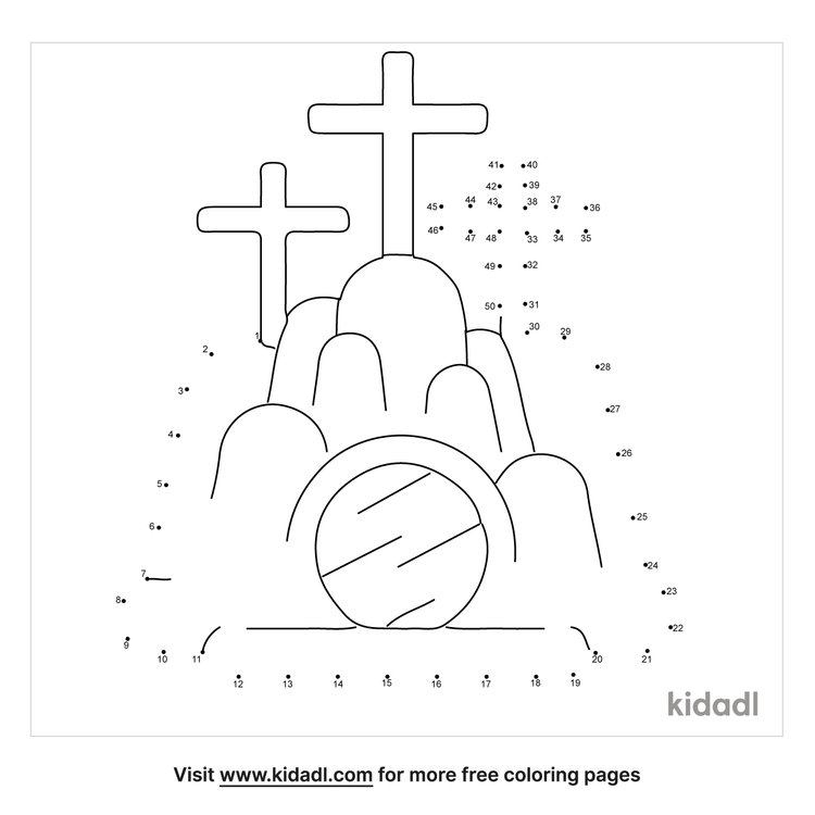 Free Jesus Tomb Medium 1 50 Dot To Dot Printables For Kids Kidadl