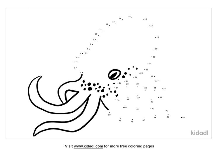 Free Octopus Medium 1 50 Dot To Dot Printables For Kids Kidadl