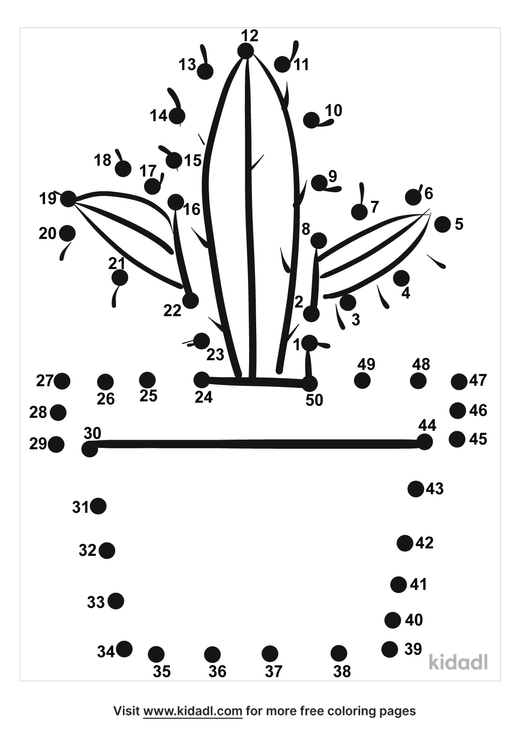 Free Plant Medium 1 50 Dot To Dot Printables For Kids Kidadl