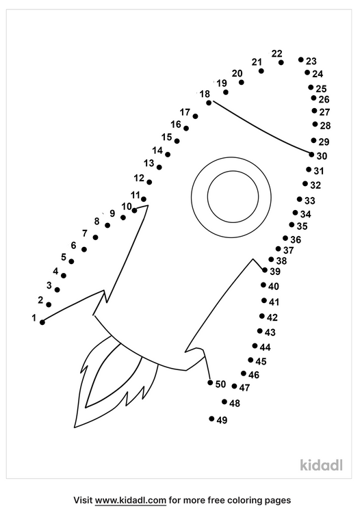 Free Rocket Medium 1-50 Dot to Dot Printables For Kids | Kidadl