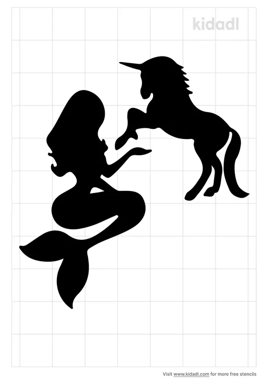 Mermaid And Unicorn Stencils