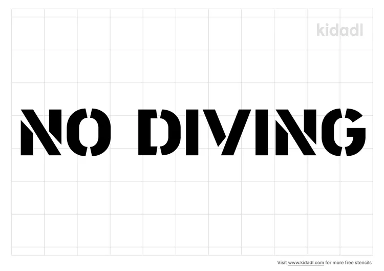 No Diving Stencils