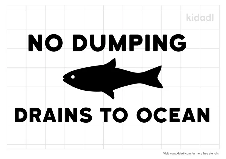No Dumping Drains To Ocean Stencils