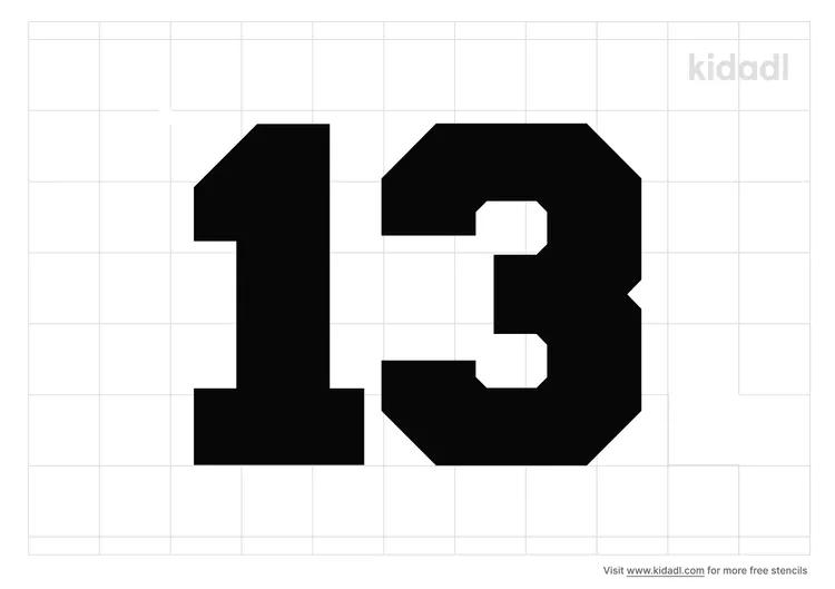 number-13-sports-number-stencil