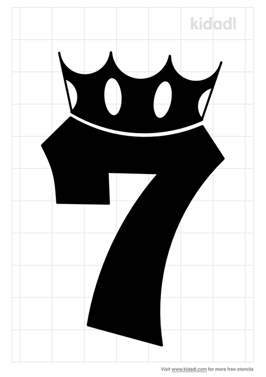 number 7 with a crown on top stencils free printable numbers stencils kidadl and numbers stencils free printable stencils kidadl