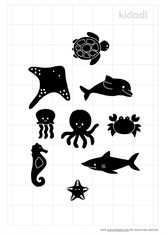 Ocean Animals Stencils