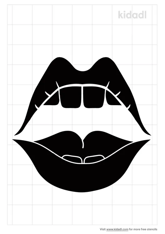 Open Lips Stencils